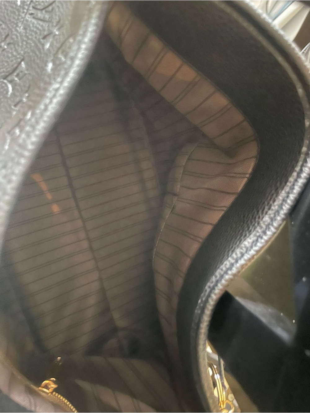 Black Embossed Monogram Braided-Handle Satchel - Picture 3 of 15